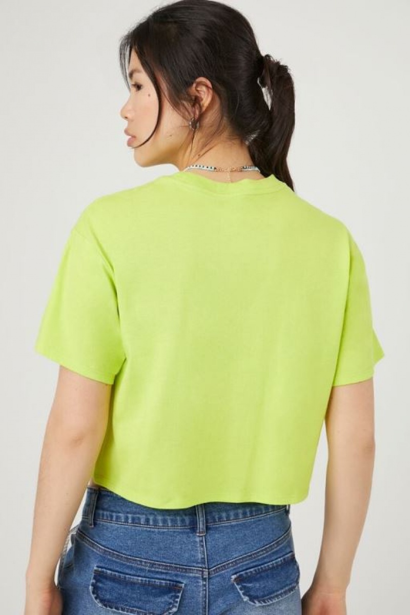 Camisa Forever 21 Sprite Estampadas Cropped Mujer Verde Multicolor | fqFP2kec1aD