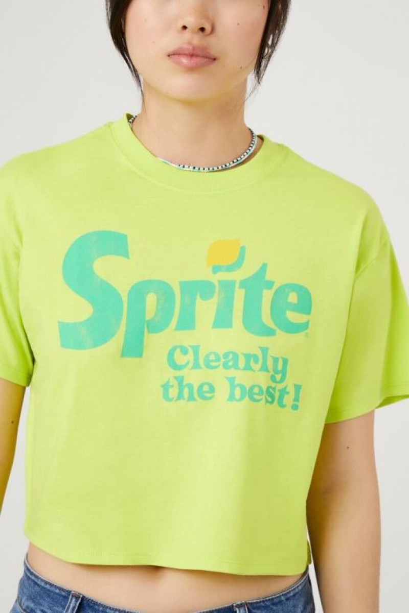 Camisa Forever 21 Sprite Estampadas Cropped Mujer Verde Multicolor | fqFP2kec1aD