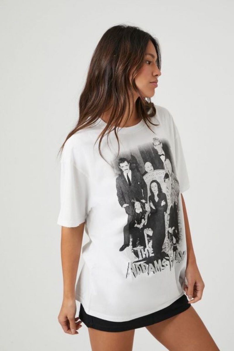 Camisa Forever 21 The Addams Family Estampadas Mujer Blancas Multicolor | tU4GSo3rkCd