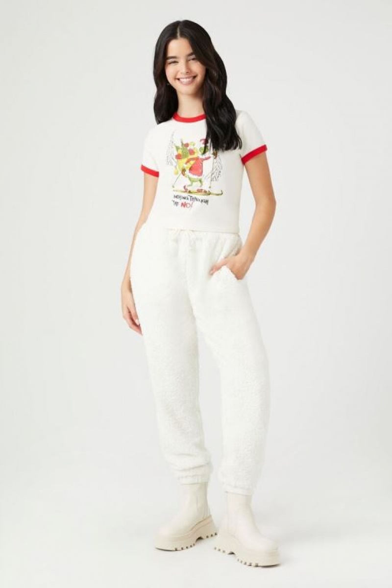 Camisa Forever 21 The Grinch Estampadas Ringer Mujer Creme Multicolor | pSay7gqk9CJ