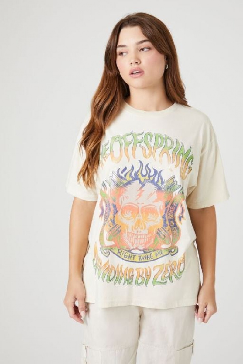 Camisa Forever 21 The Offspring Oversized Estampadas Mujer Blancas Multicolor | hTe0EMC5TqO