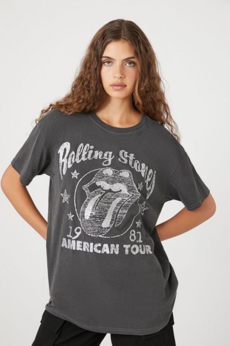 Camisa Forever 21 The Rolling Stones Estampadas Mujer Gris Multicolor | 1hgSqNkfj2a