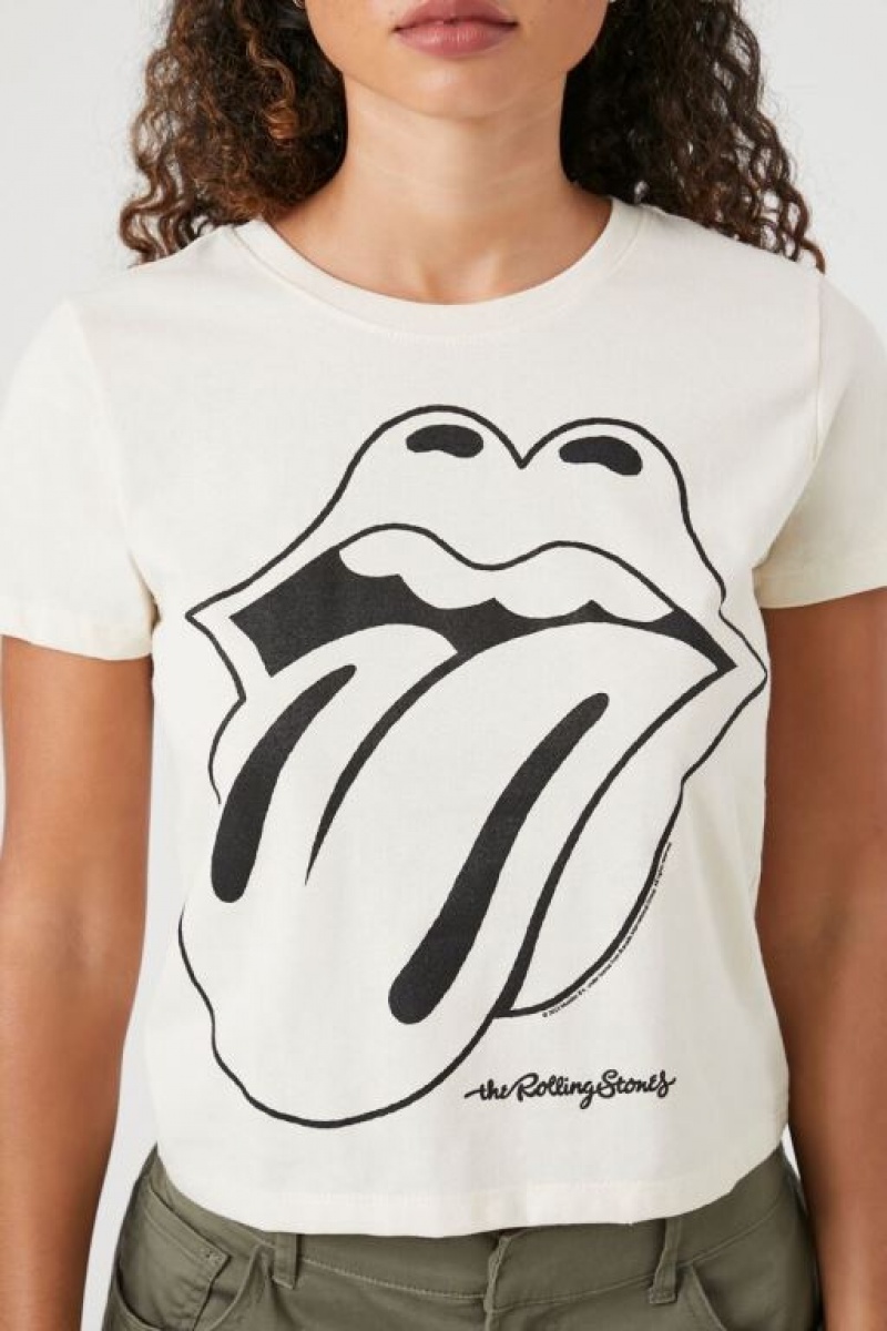 Camisa Forever 21 The Rolling Stones Estampadas Mujer Creme Multicolor | C6dScSPV5zQ