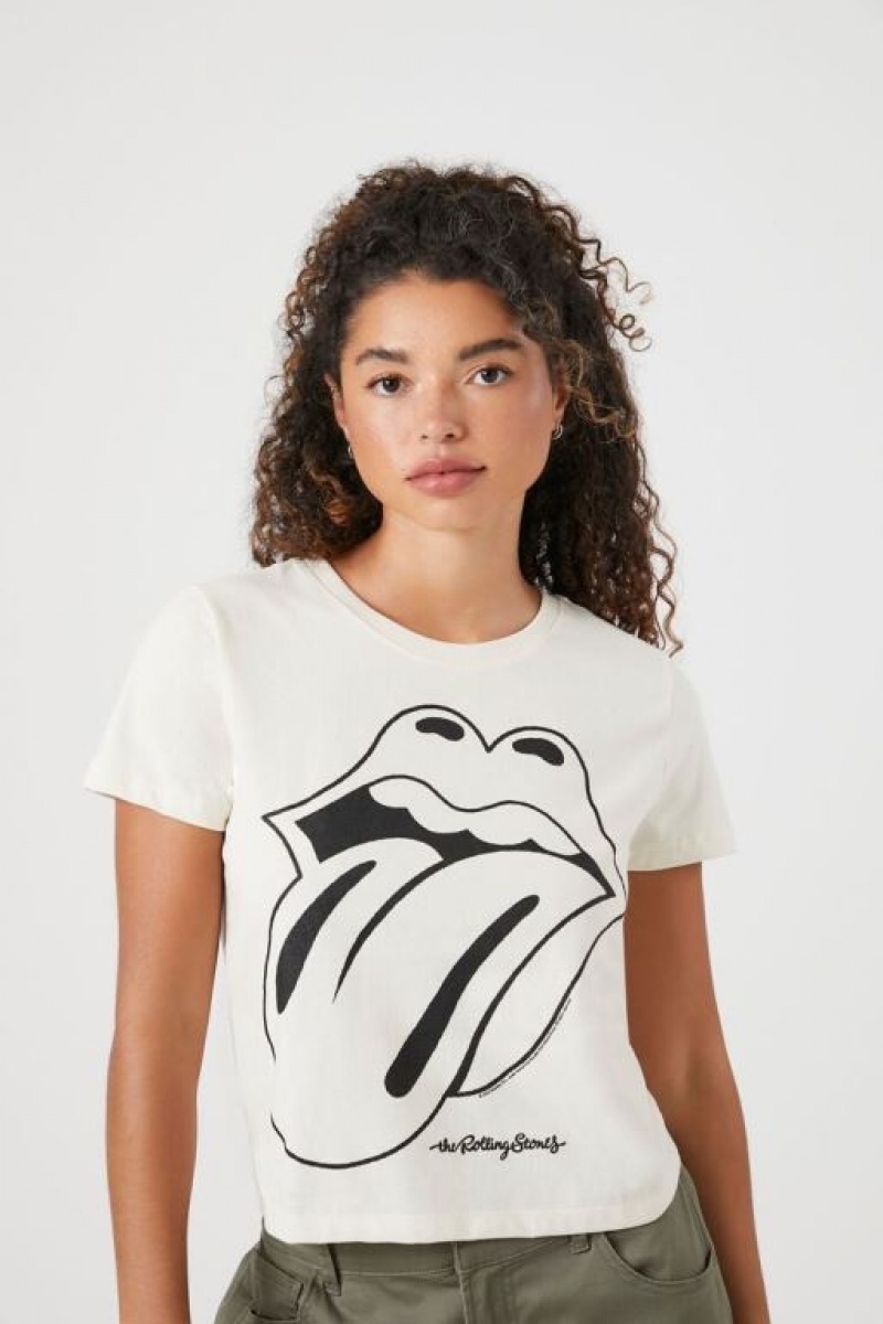 Camisa Forever 21 The Rolling Stones Estampadas Mujer Creme Multicolor | C6dScSPV5zQ