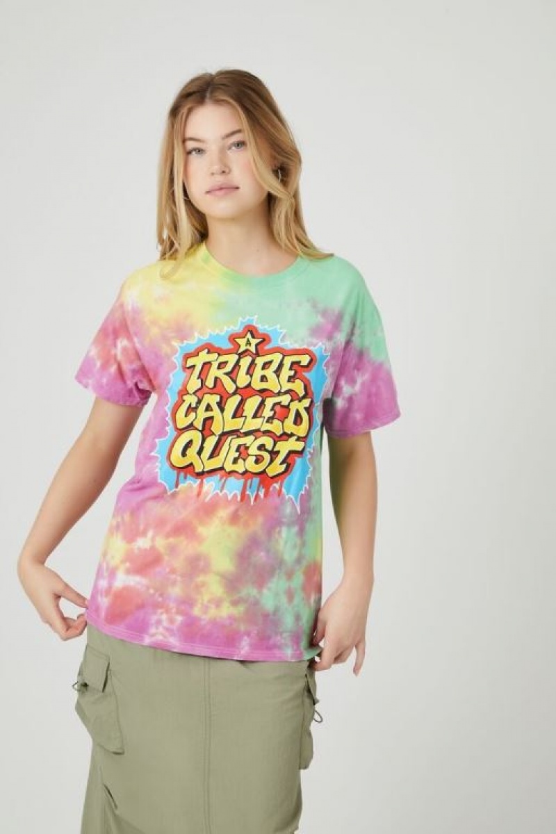 Camisa Forever 21 Tie Dye A Tribe Called Quest Mujer Rosas Multicolor | 9Ure3kb2Mfu