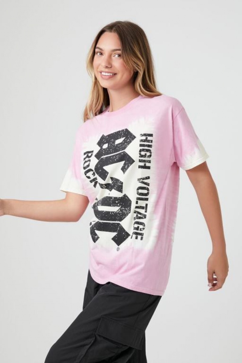 Camisa Forever 21 Tie Dye Acdc Estampadas Mujer Rosas Multicolor | bPgUtkPVivy