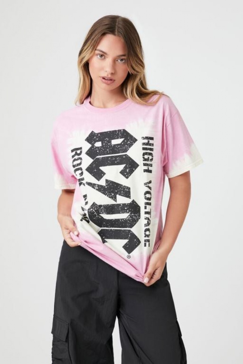 Camisa Forever 21 Tie Dye Acdc Estampadas Mujer Rosas Multicolor | bPgUtkPVivy