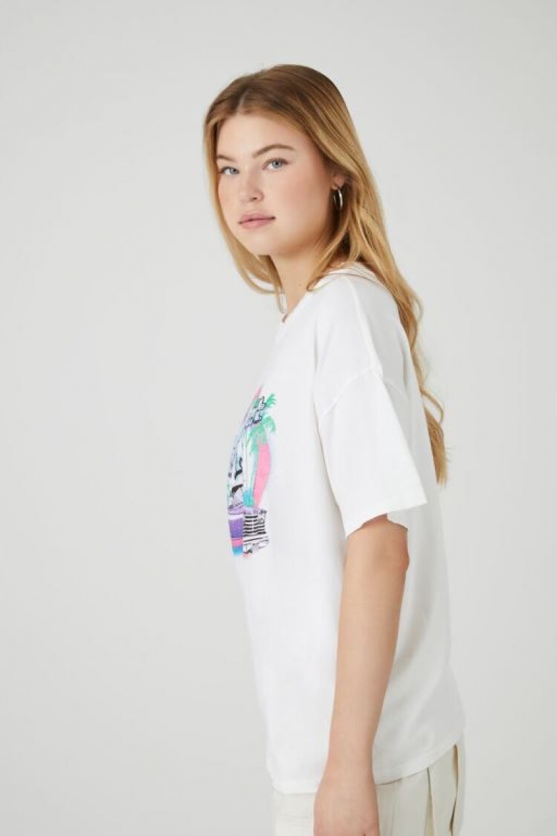 Camisa Forever 21 Westcoast Love Estampadas Mujer Blancas Multicolor | D85tIalgBwm