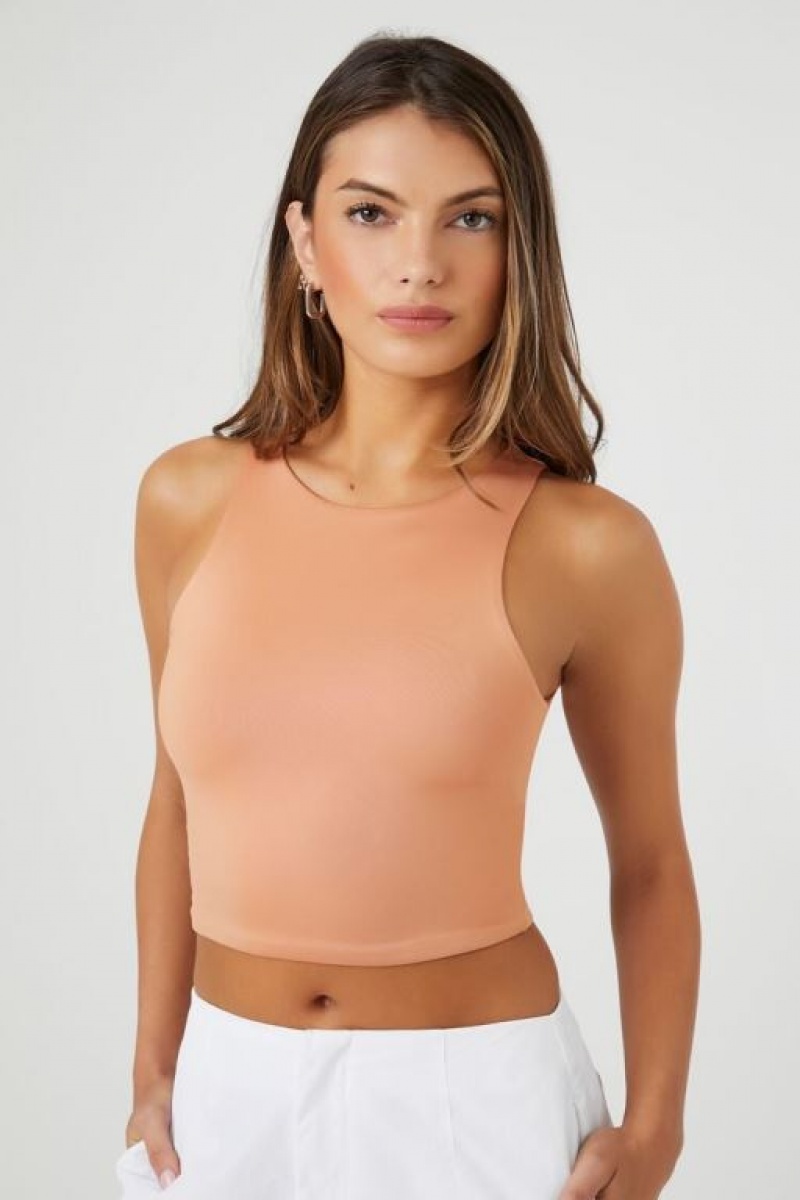 Camiseta Tirantes Forever 21 Contour Cropped Tank Mujer Toasted Almond | fOUuUeuVS1y