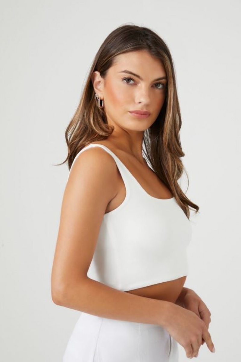 Camiseta Tirantes Forever 21 Contour Cropped Tank Mujer Blancas | KddvWSIKPyG