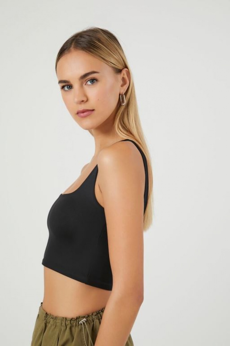 Camiseta Tirantes Forever 21 Contour Cropped Tank Mujer Negras | nvQScliFj1A