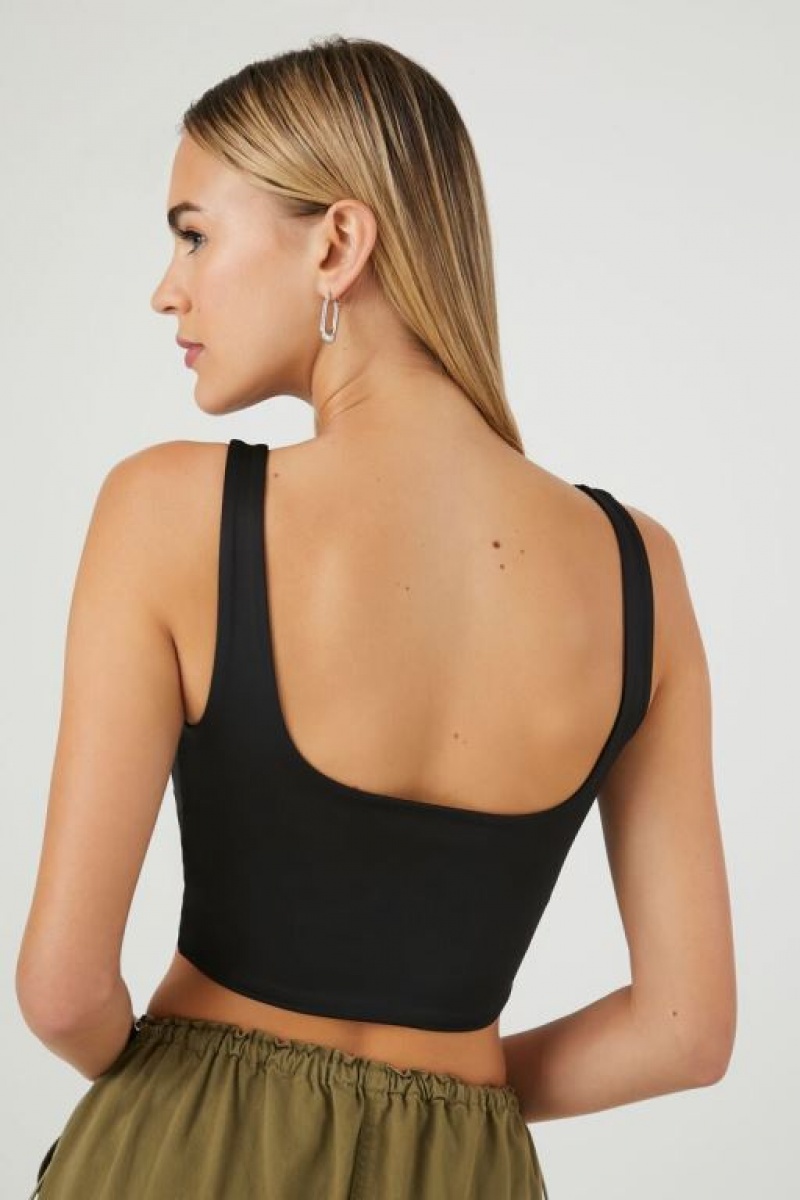 Camiseta Tirantes Forever 21 Contour Cropped Tank Mujer Negras | nvQScliFj1A