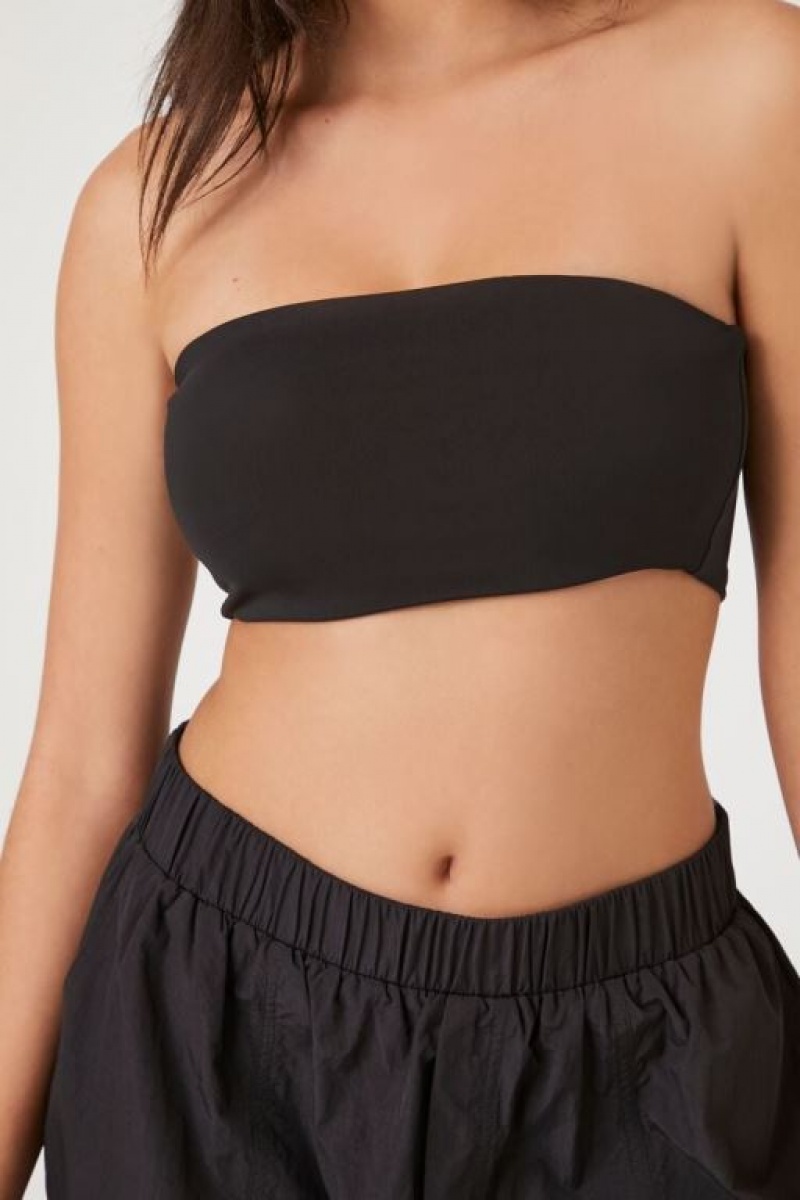 Camiseta Tirantes Forever 21 Contour Cropped Tube Mujer Negras | bs5NGDvaLeI