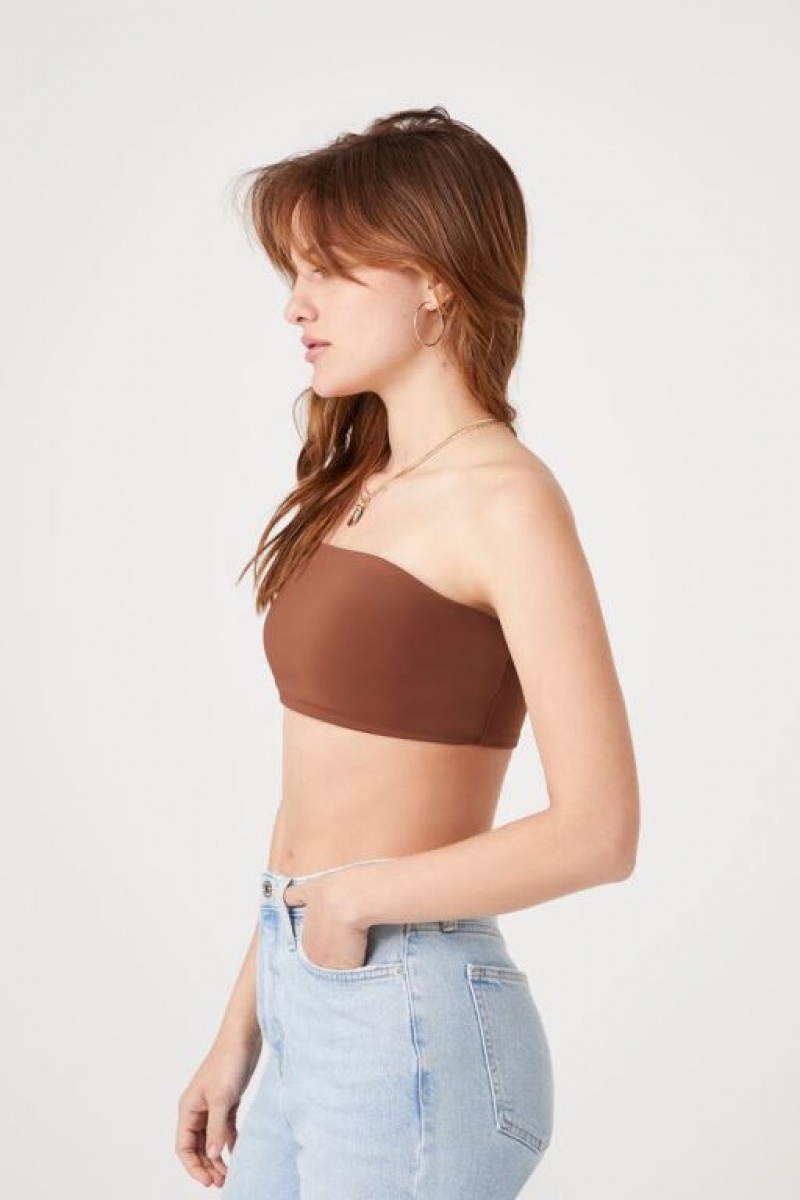 Camiseta Tirantes Forever 21 Contour Cropped Tube Mujer Chocolate | jMNrX6c9Yf2