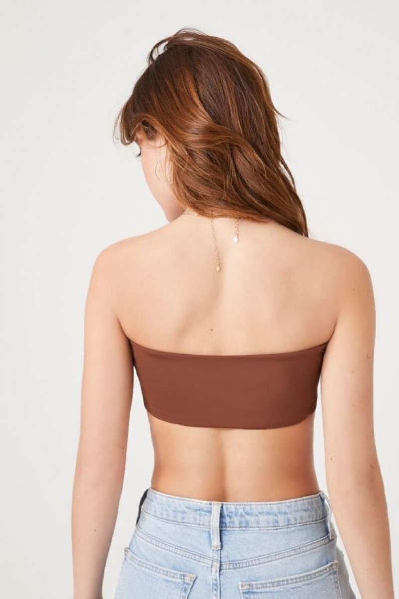 Camiseta Tirantes Forever 21 Contour Cropped Tube Mujer Chocolate | jMNrX6c9Yf2