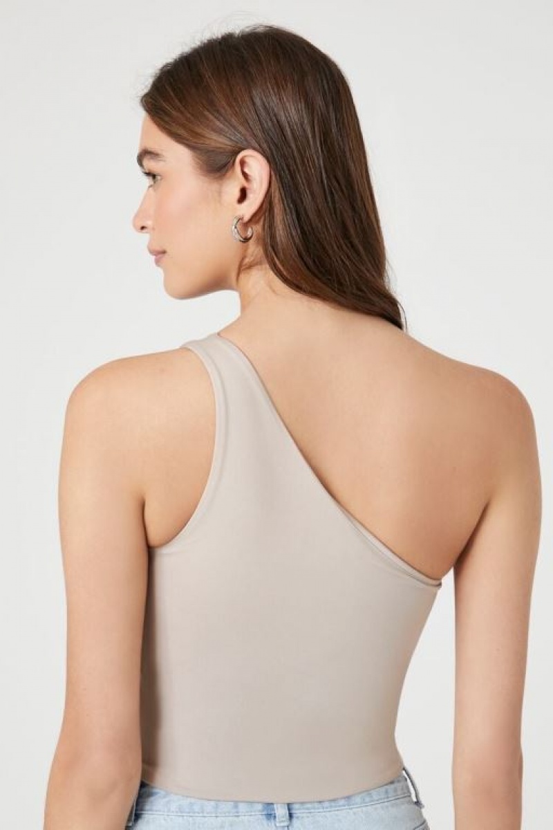 Camiseta Tirantes Forever 21 Contour One Shoulder Crop Mujer Goat | 3CvzfMqq4HK