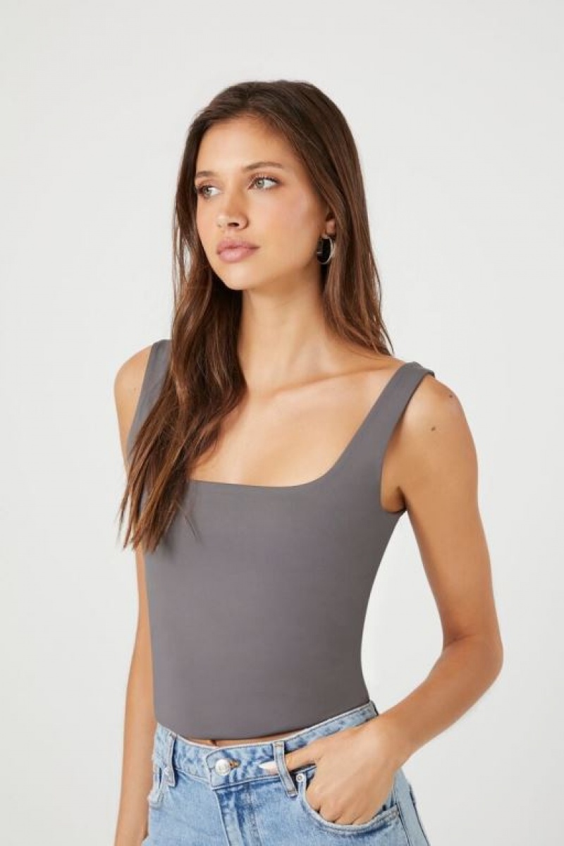 Camiseta Tirantes Forever 21 Contour Sculpt Cropped Tank Mujer Gris | ztwKH3rhM6V