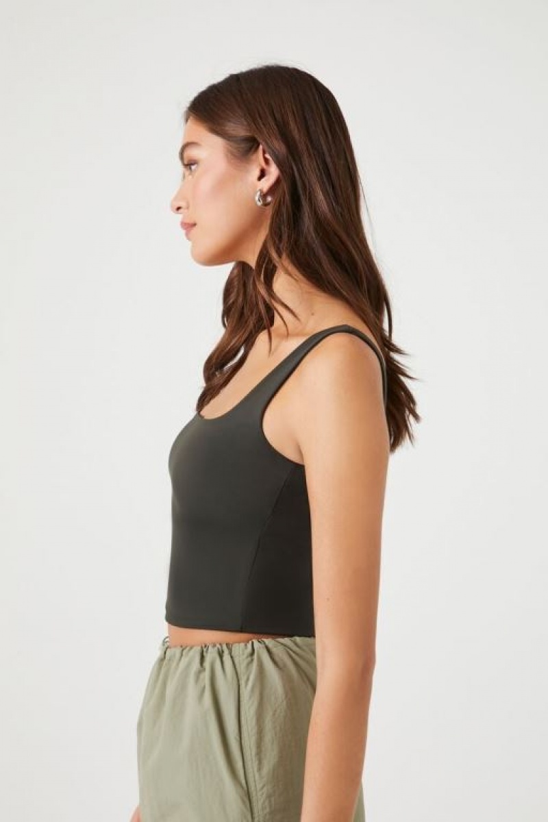 Camiseta Tirantes Forever 21 Contour Sculpt Cropped Tank Mujer Negras | maiPRGePfaj