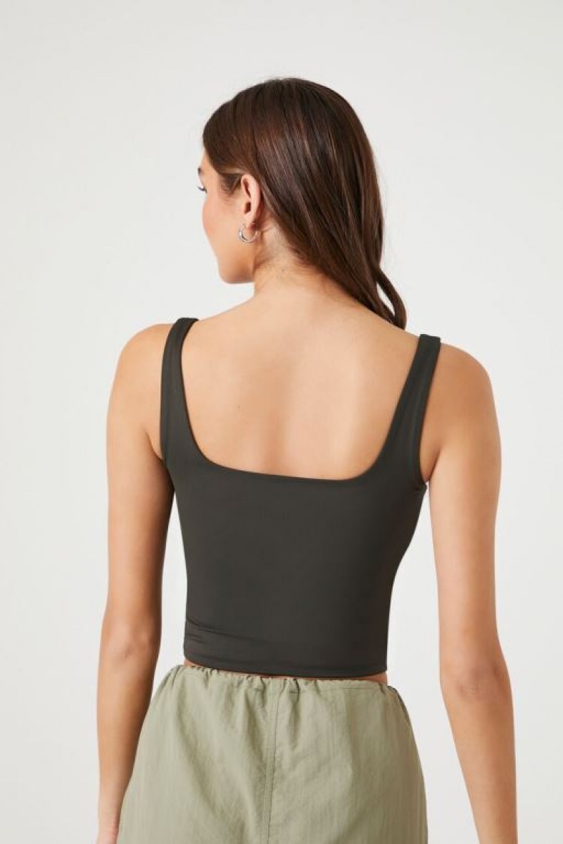 Camiseta Tirantes Forever 21 Contour Sculpt Cropped Tank Mujer Negras | maiPRGePfaj