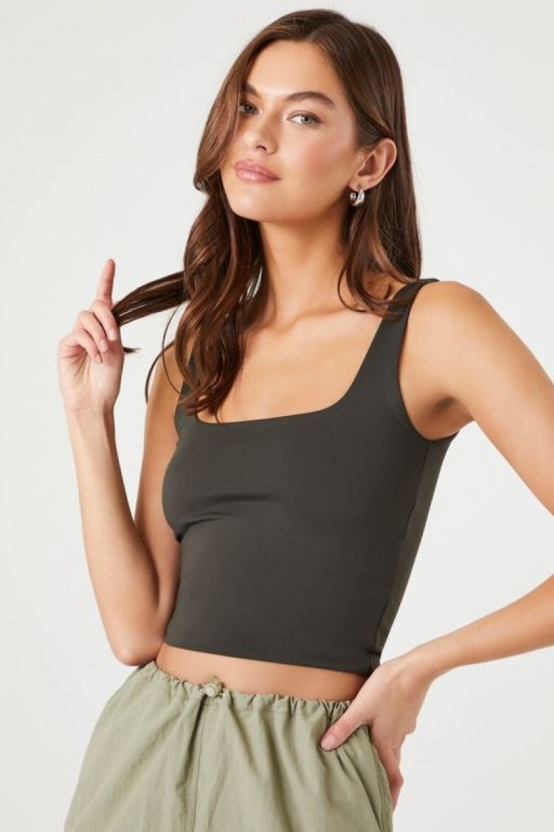 Camiseta Tirantes Forever 21 Contour Sculpt Cropped Tank Mujer Negras | maiPRGePfaj