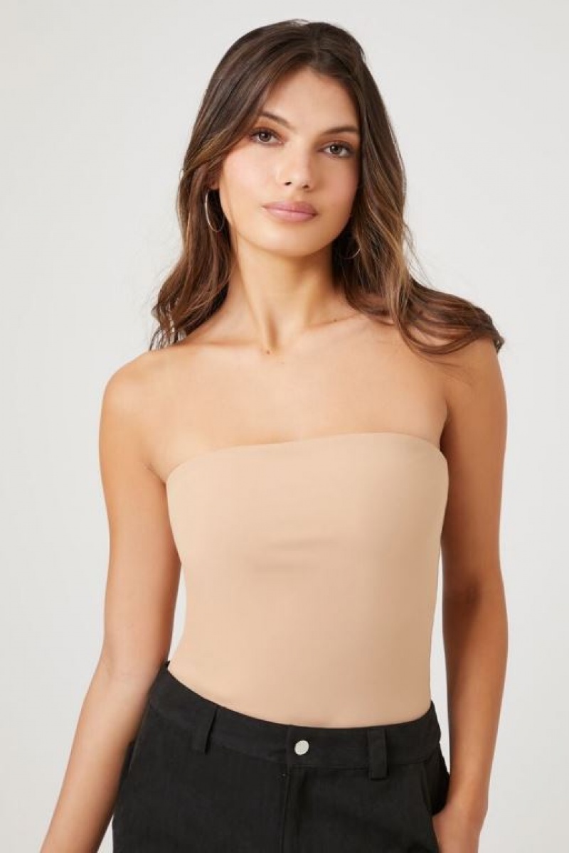 Camiseta Tirantes Forever 21 Contour Tube Bodysuit Mujer Marrones | ySUx7n11Yoy