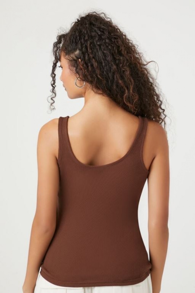 Camiseta Tirantes Forever 21 Cotton Blend Tank Mujer Chocolate | bph5inxqmya