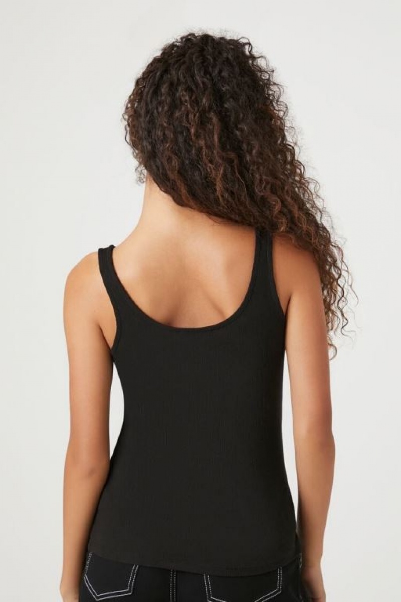 Camiseta Tirantes Forever 21 Cotton Blend Tank Mujer Negras | fWIgSfMddTS