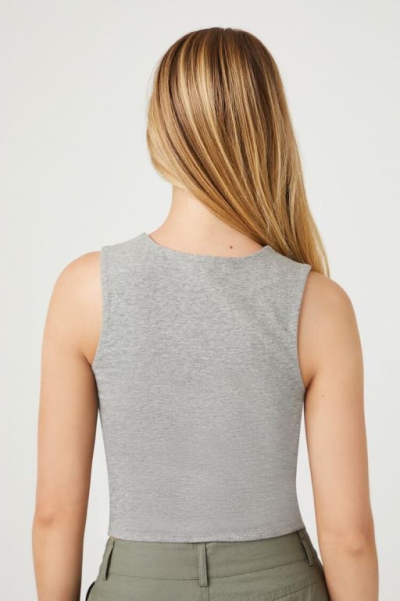 Camiseta Tirantes Forever 21 Cotton Blend Tank Mujer Gris | VneGj8ywc8G