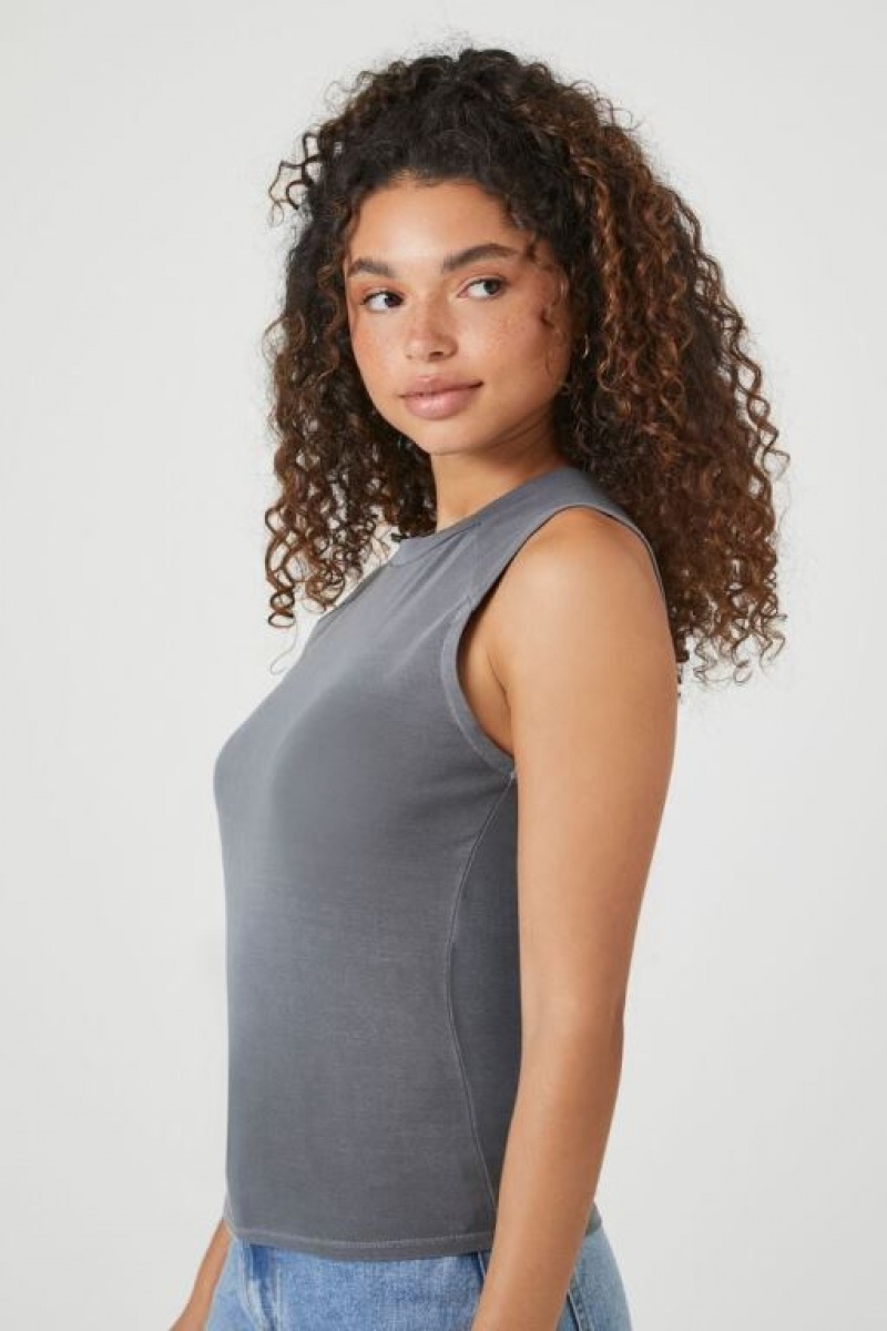 Camiseta Tirantes Forever 21 Crew Raglan Tank Mujer Gris | ucgyFZTU3pg