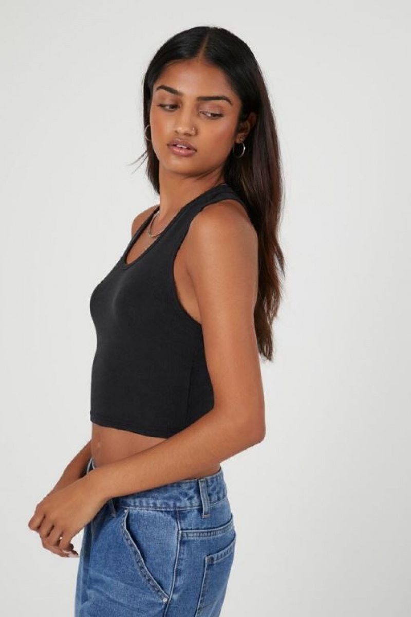 Camiseta Tirantes Forever 21 Crisscross Cropped Tank Mujer Negras | 9FnXTLFMZ9O