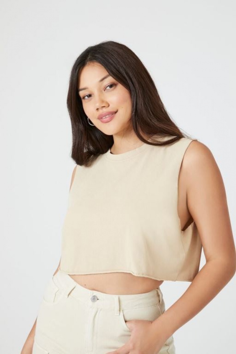 Camiseta Tirantes Forever 21 Cropped Muscle Mujer Marrones | 3TSdAOlhhBY