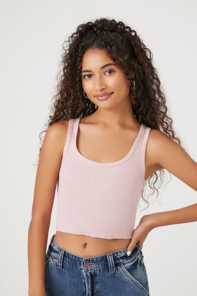 Camiseta Tirantes Forever 21 Cropped Scoop Tank Mujer Moradas | hx3Kmr3fcTS