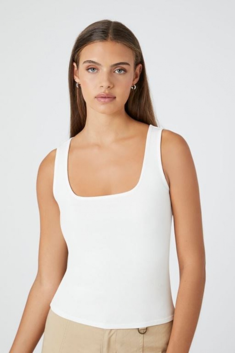 Camiseta Tirantes Forever 21 Cropped Tank Mujer Blancas | x5j28VpJrlR