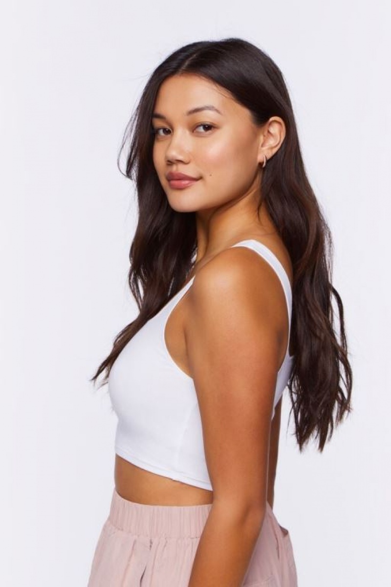 Camiseta Tirantes Forever 21 Cropped Tank Mujer Blancas | pSZHzTJcj5g