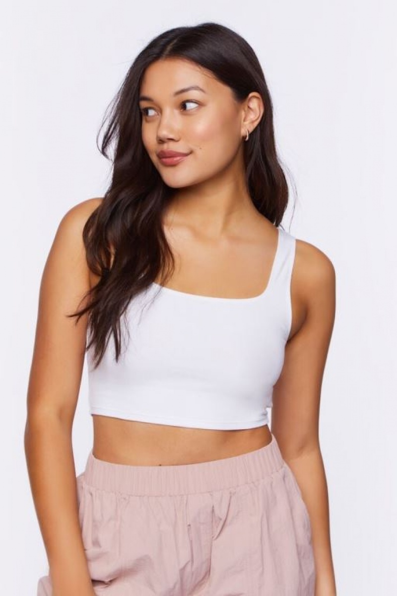 Camiseta Tirantes Forever 21 Cropped Tank Mujer Blancas | pSZHzTJcj5g