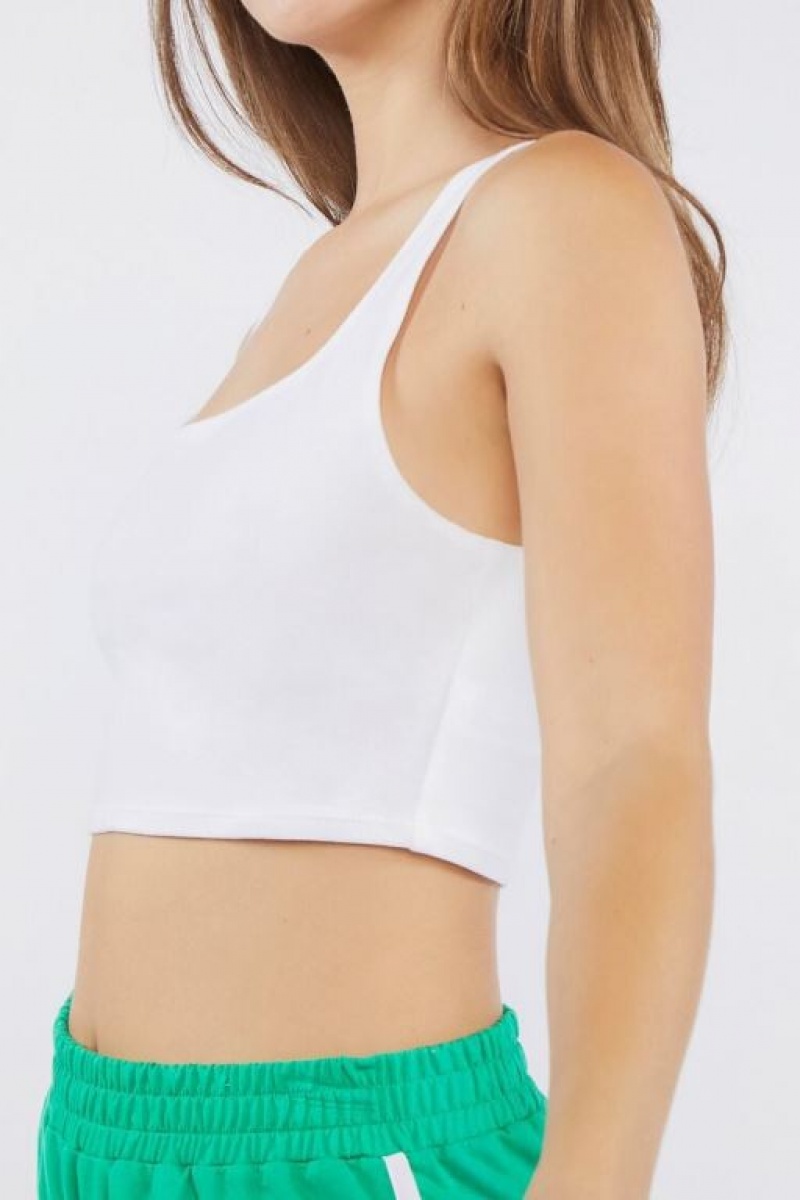 Camiseta Tirantes Forever 21 Cropped Tank Mujer Blancas | 7ww3C5D57wz