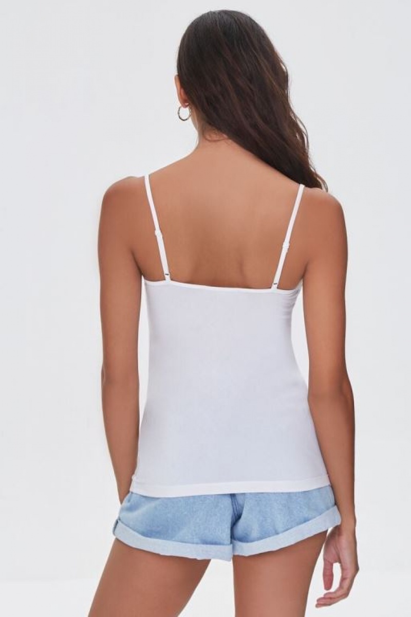 Camiseta Tirantes Forever 21 Organically Grown Cotton Scoop Neck Cami Mujer Blancas | sbBO5lE8tVM