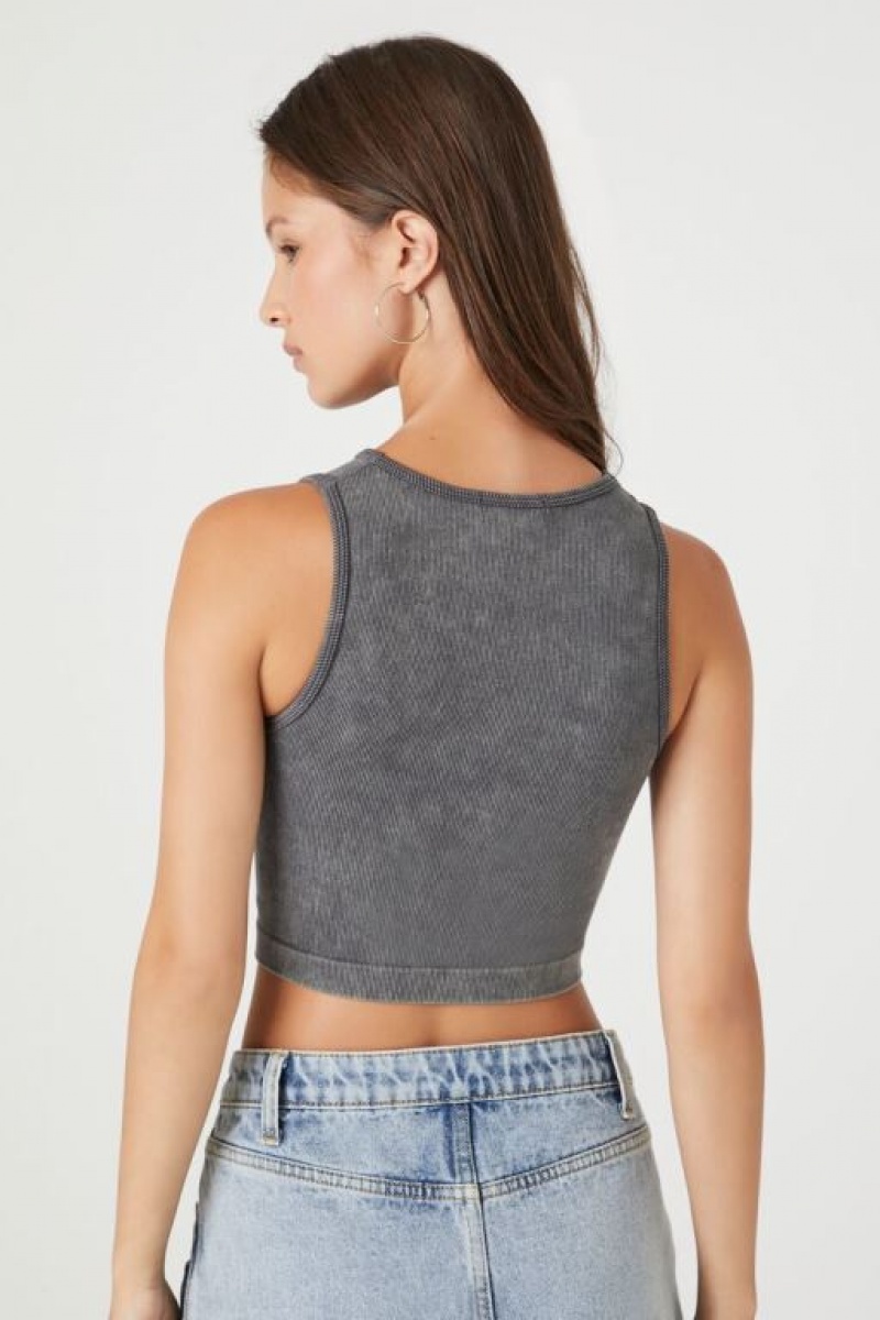 Camiseta Tirantes Forever 21 Seamless Mineral Wash Tank Mujer Gris | 0eWkvykgmDs