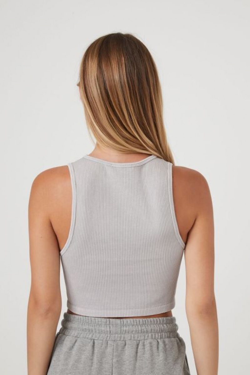 Camiseta Tirantes Forever 21 Seamless Mineral Wash Tank Mujer Gris | 2vTexc0jRm7