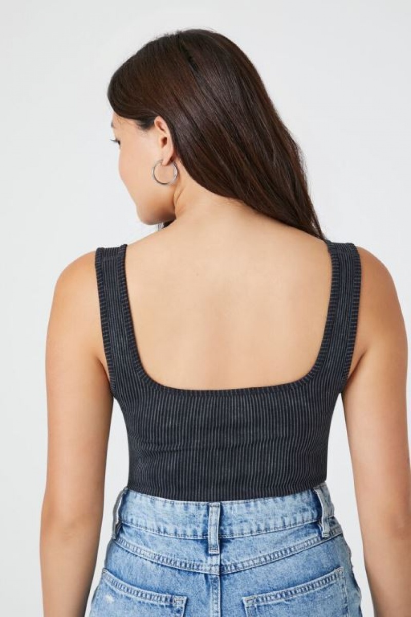 Camiseta Tirantes Forever 21 Seamless Square Neck Bodysuit Mujer Negras | Dm3a5oL1iHa