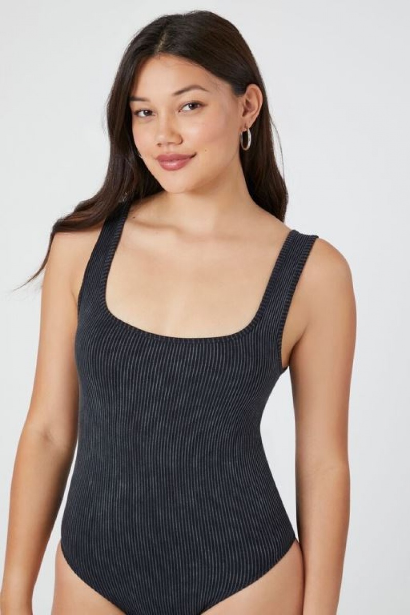 Camiseta Tirantes Forever 21 Seamless Square Neck Bodysuit Mujer Negras | Dm3a5oL1iHa