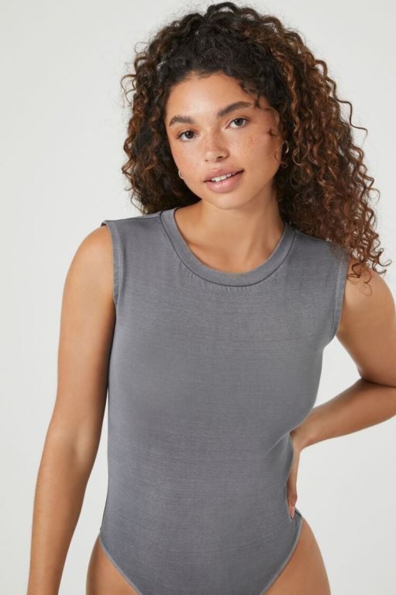 Camiseta Tirantes Forever 21 Sleeveless Crew Bodysuit Mujer Gris | rsY8WVm2aXH