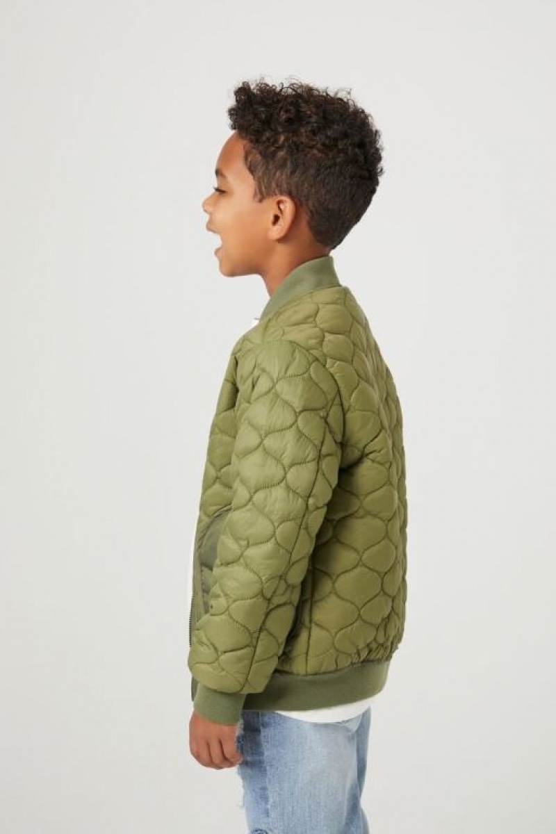 Casacas Forever 21 Acolchado Girls Boys Niños Verde Oliva | 0iIFiOQ8pwl