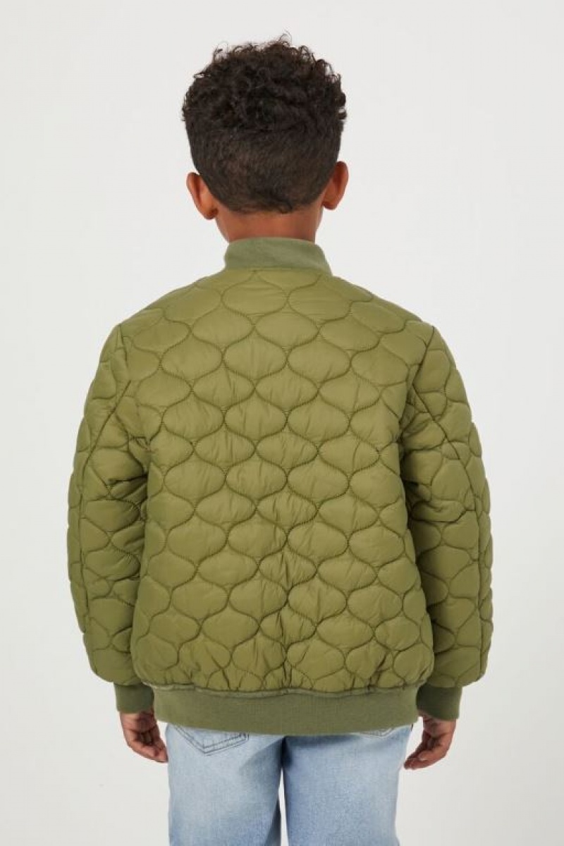 Casacas Forever 21 Acolchado Girls Boys Niños Verde Oliva | 0iIFiOQ8pwl