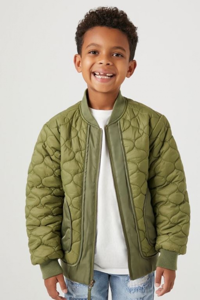 Casacas Forever 21 Acolchado Girls Boys Niños Verde Oliva | 0iIFiOQ8pwl