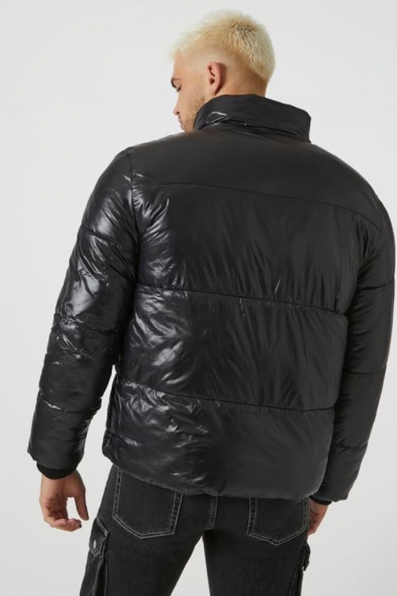 Casacas Forever 21 Acolchado Puffer Hombre Negras | Vzvm7Qb1glt