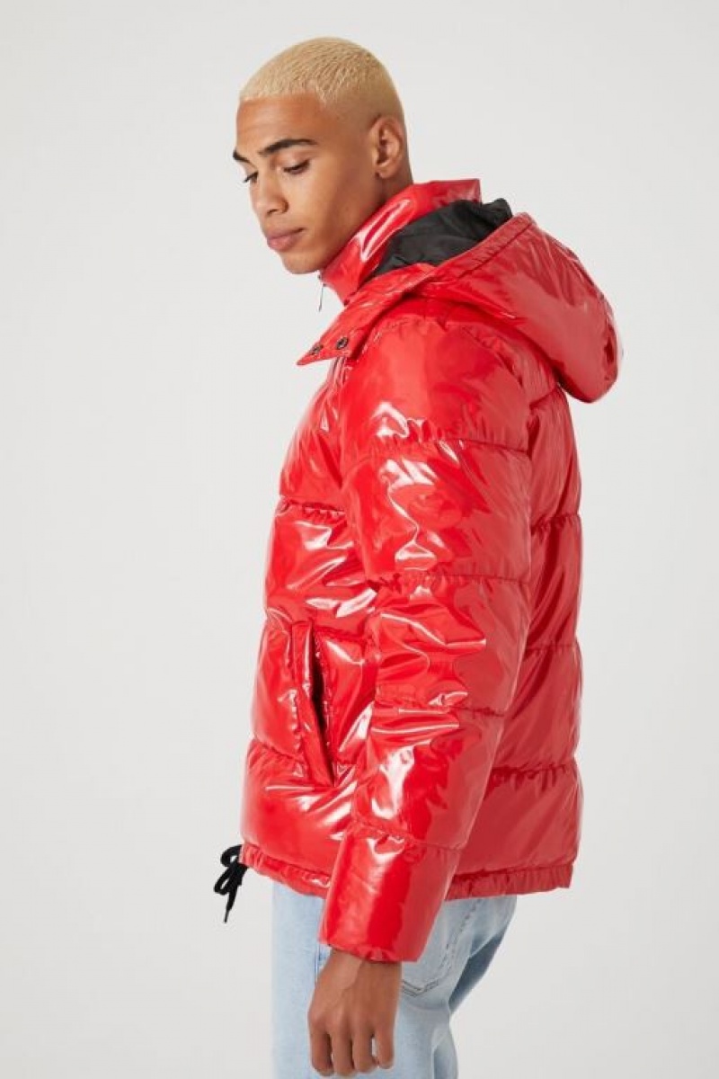 Casacas Forever 21 Acolchado Puffer Hombre Rojas | ZMLgMW6hCY4