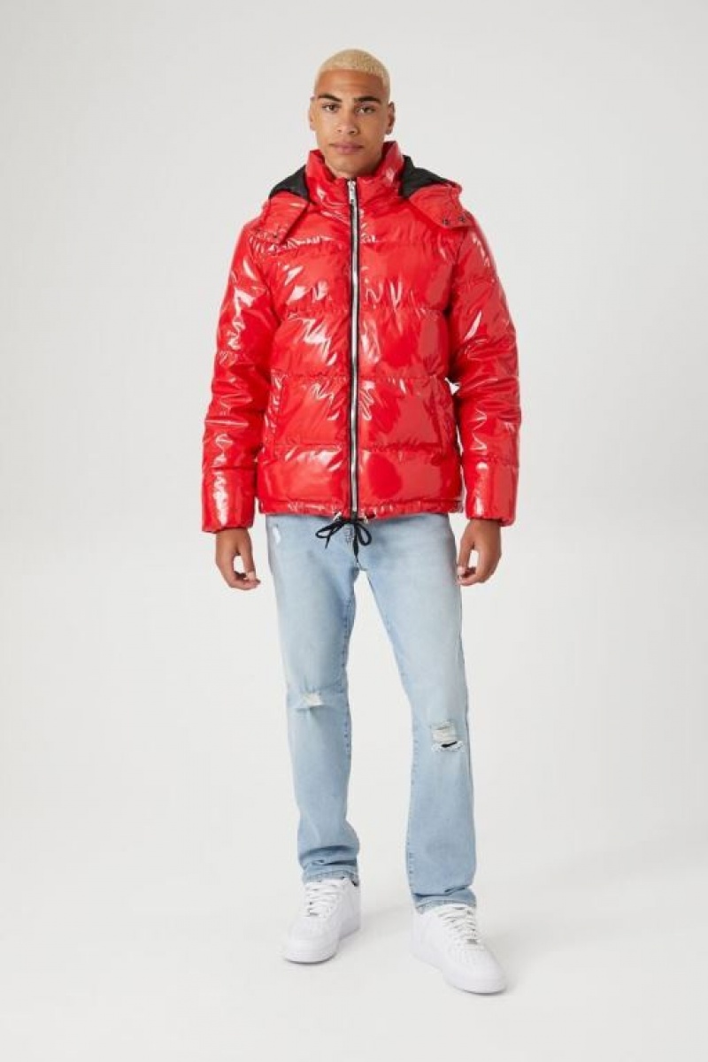 Casacas Forever 21 Acolchado Puffer Hombre Rojas | ZMLgMW6hCY4