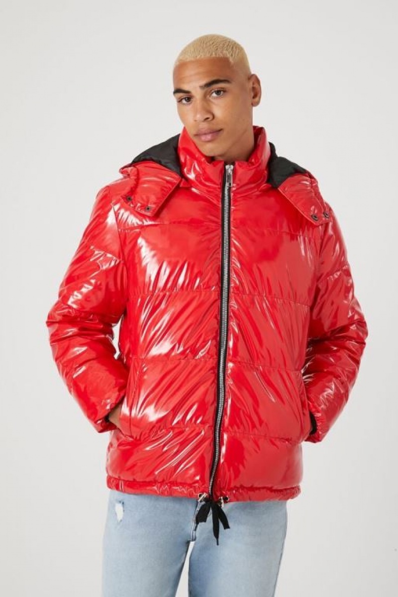 Casacas Forever 21 Acolchado Puffer Hombre Rojas | ZMLgMW6hCY4