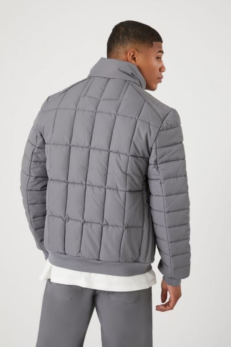 Casacas Forever 21 Acolchado Puffer Hombre Gris | I9Hm5qNmjtY